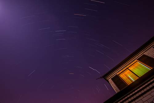 First attempt at a few star trails on a Saturday night as the moon was still rising.
